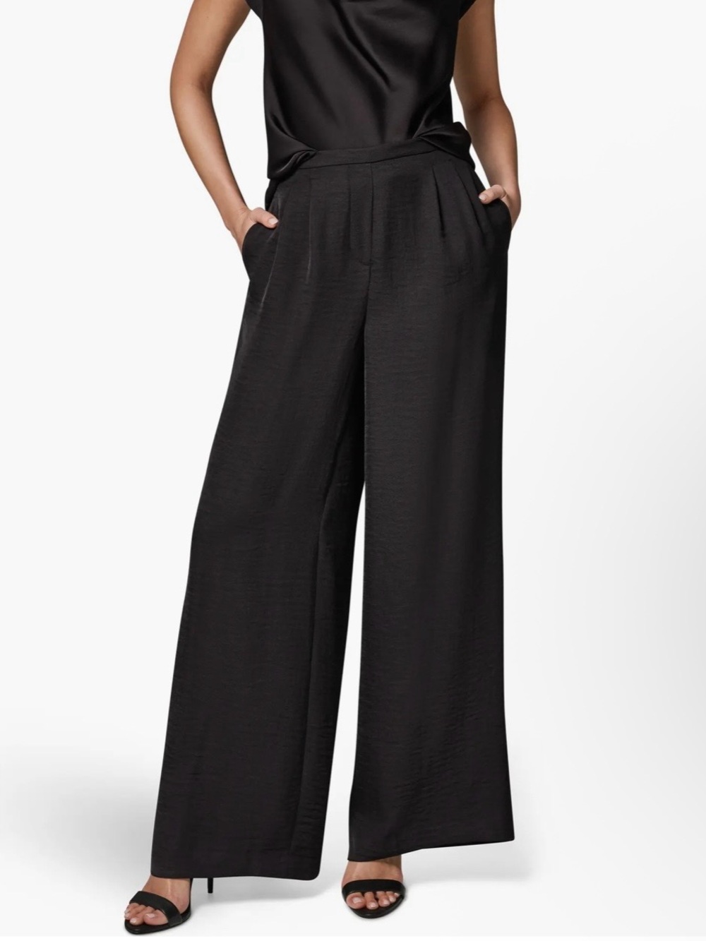 Donna Karan New York Pleat Front Wide Leg Pants